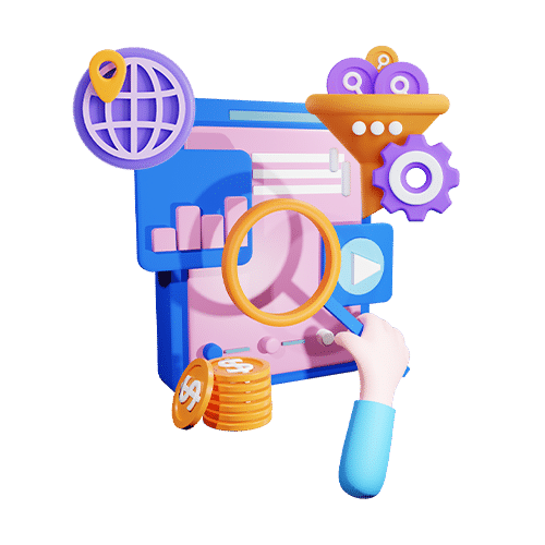 a colourful illustration of a search engine