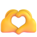 two hand  holding a heart emoji