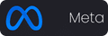 meta  logo on a dark grey background