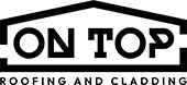 on top roofing and cladding logo black