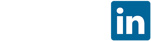 the  linked in logo in white
