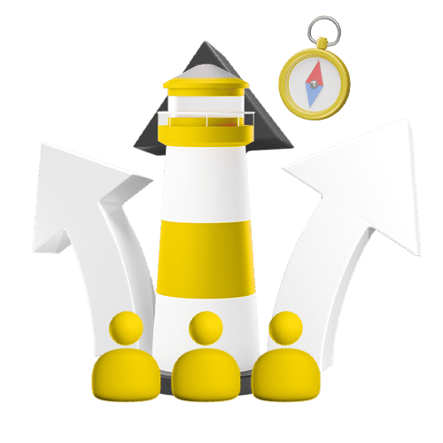 a  lighthouse with two pathways leading from it