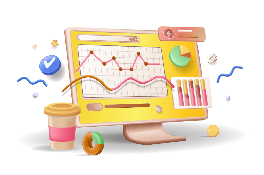 A  computer illustration showing graphs