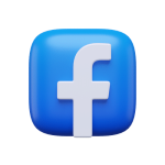 a 3d  illustration of the facebook logo